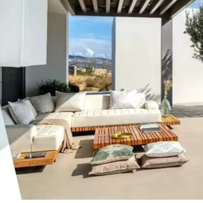 Outdoor Furniture Teak Wood - Waterproof Teak Wood Garden Sofa Set