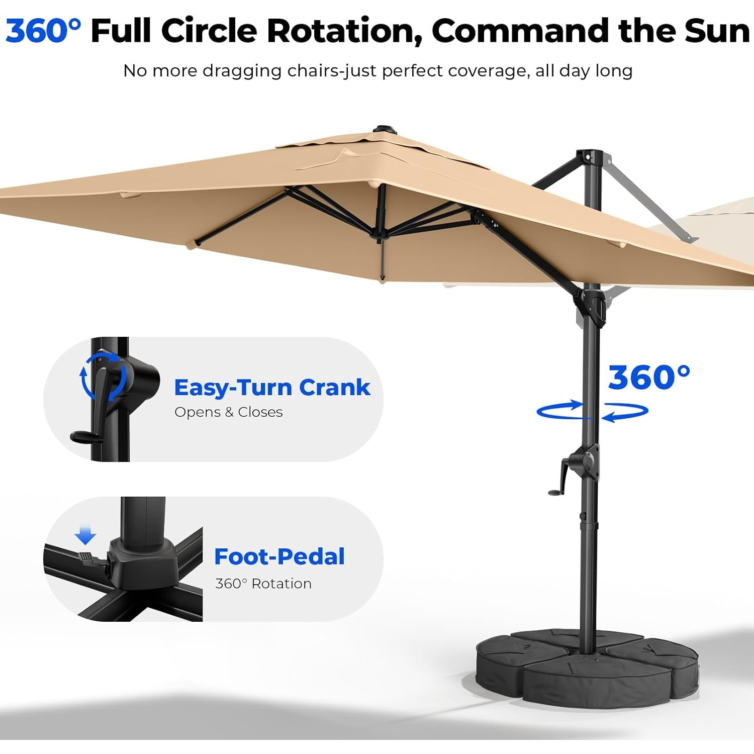 Outdoor Furniture With Umbrella - 10x10 FT Cantilever Patio Umbrella Outdoor