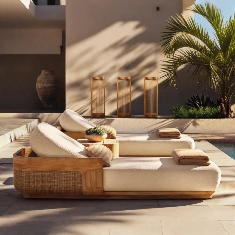 Outdoor Furniture Teak Wood - Sun Beach Lounge Chair & Daybed