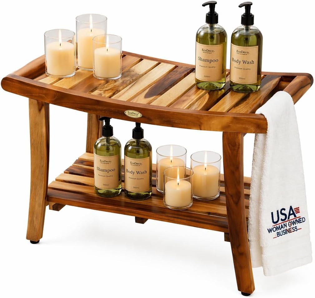 Outdoor Furniture Teak Wood - Teak Shower Bench Spa Bath Shower