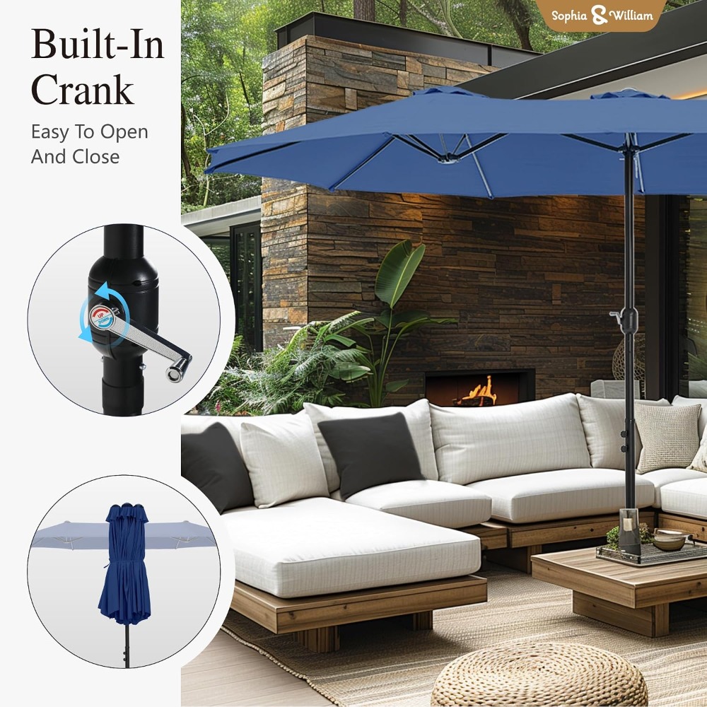 15ft Extra Large Rectangular M - огляд і ціна Outdoor Furniture With Umbrella