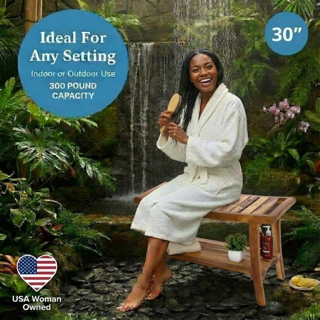 Teak Shower Bench Spa Bath Sho - огляд і ціна Outdoor Furniture Teak Wood