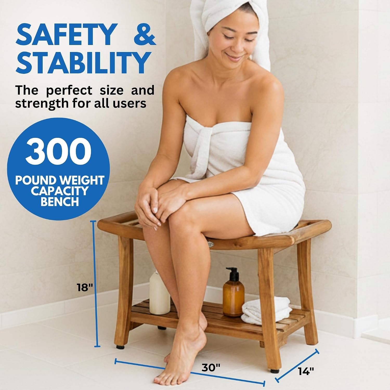 Teak Shower Bench Spa Bath Sho - огляд і ціна Outdoor Furniture Teak Wood