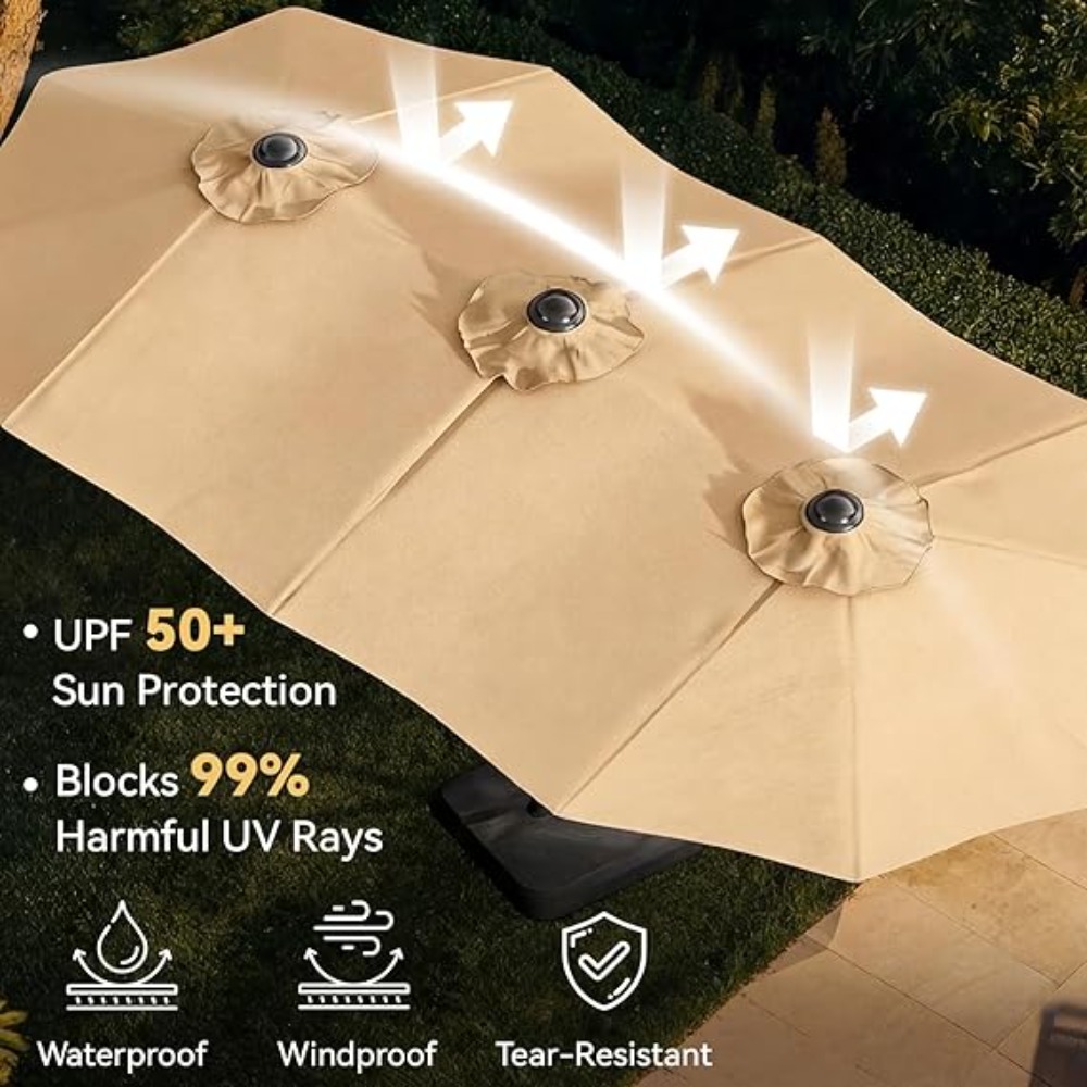 15ft Patio Umbrella with Base  - огляд і ціна Outdoor Furniture With Umbrella