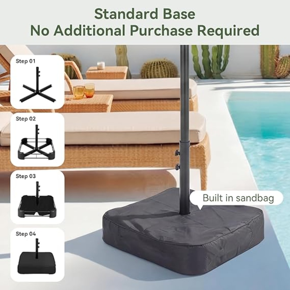 15ft Patio Umbrella with Base  - огляд і ціна Outdoor Furniture With Umbrella