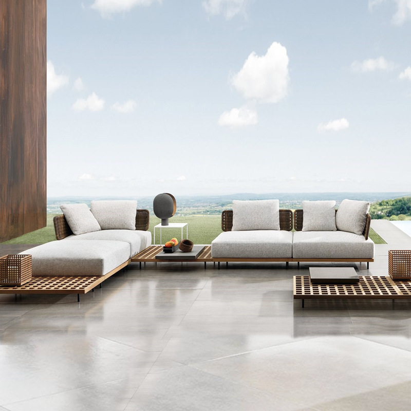 qw-Outdoor Sofa Patio Villa Te - огляд і ціна Outdoor Furniture Teak Wood