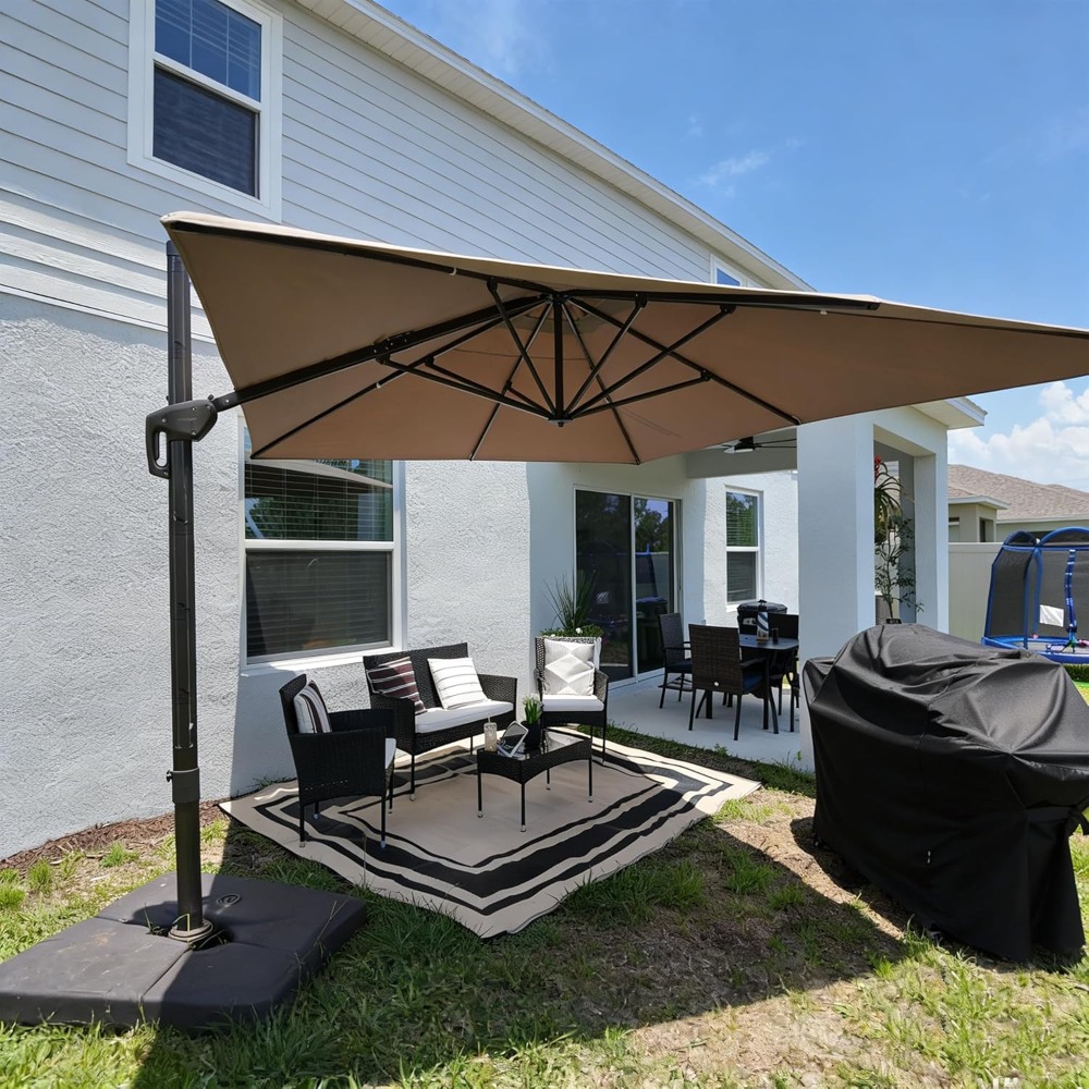 Rectangle Cantilever Patio Umb - огляд і ціна Outdoor Furniture With Umbrella