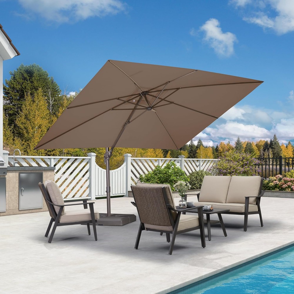 Rectangle Cantilever Patio Umb - огляд і ціна Outdoor Furniture With Umbrella